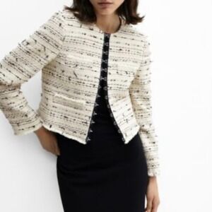 MNG‎ by Mango Womens Trim Tweed Jacket - Size XXL